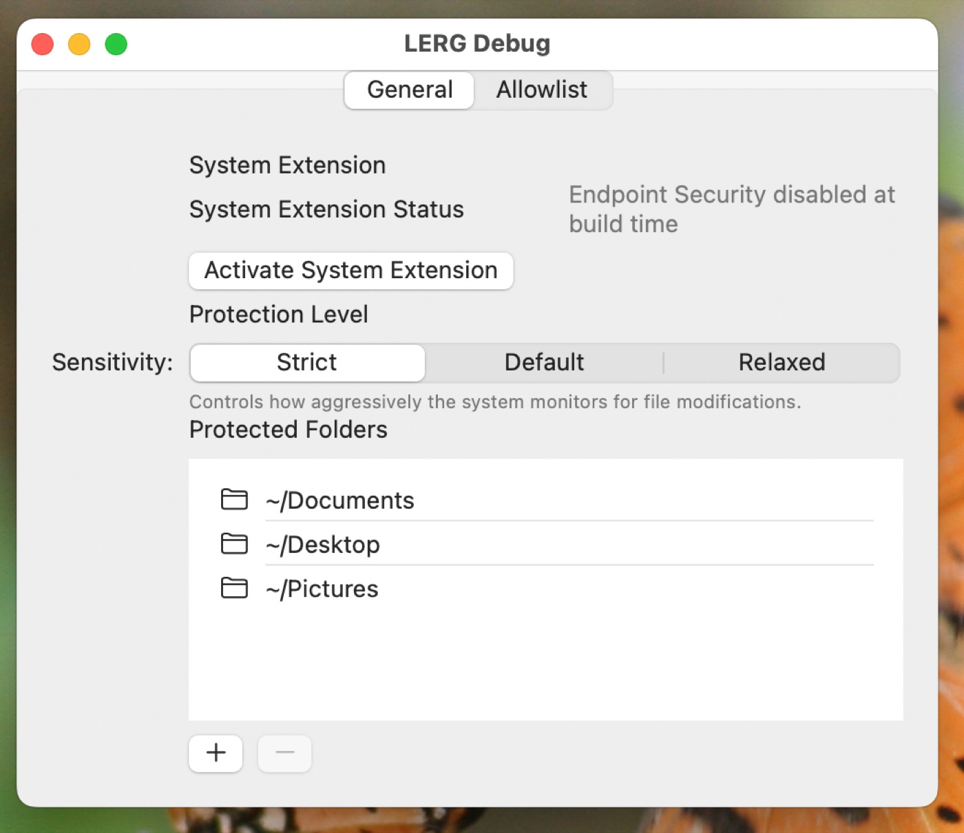 LERG desktop interface screenshot